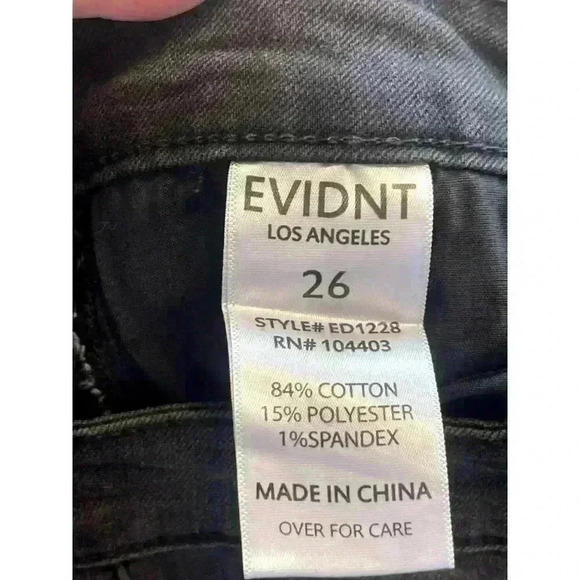 NWT Evidnt Anthropologie Hermosa Jeans Raw Fringe Ankle Black washed Size 26 - Picture 6 of 6